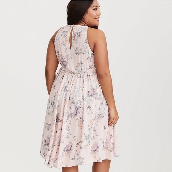 Torrid Floral Hi-Lo Challis Dress - Picture 2 of 8